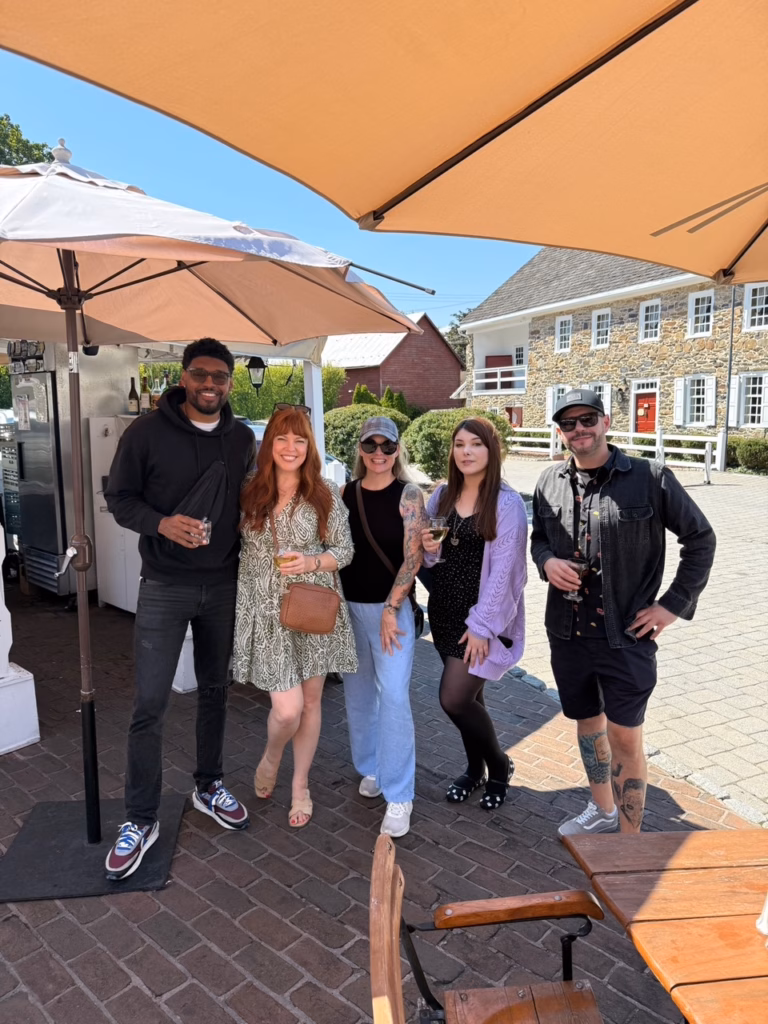 Amy Bruni with friends during the Walking with Ghosts tour in Gettysburg.